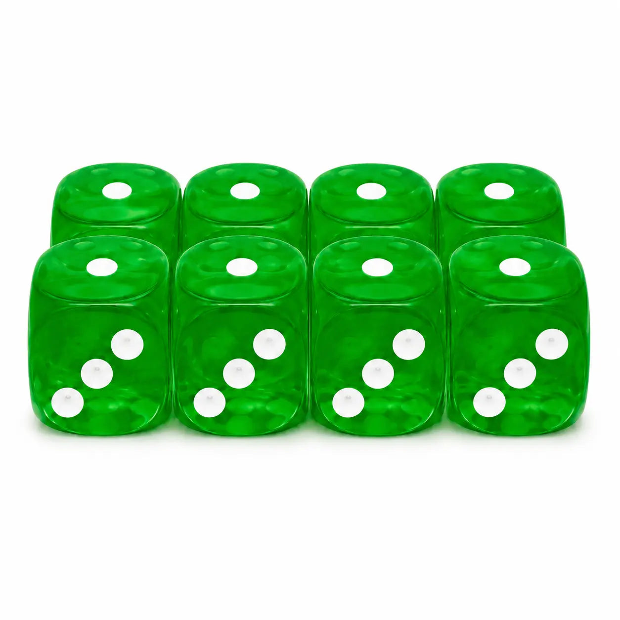 8 Acryl Dice Set | 16mm | Bonsai Green - Elite-Four