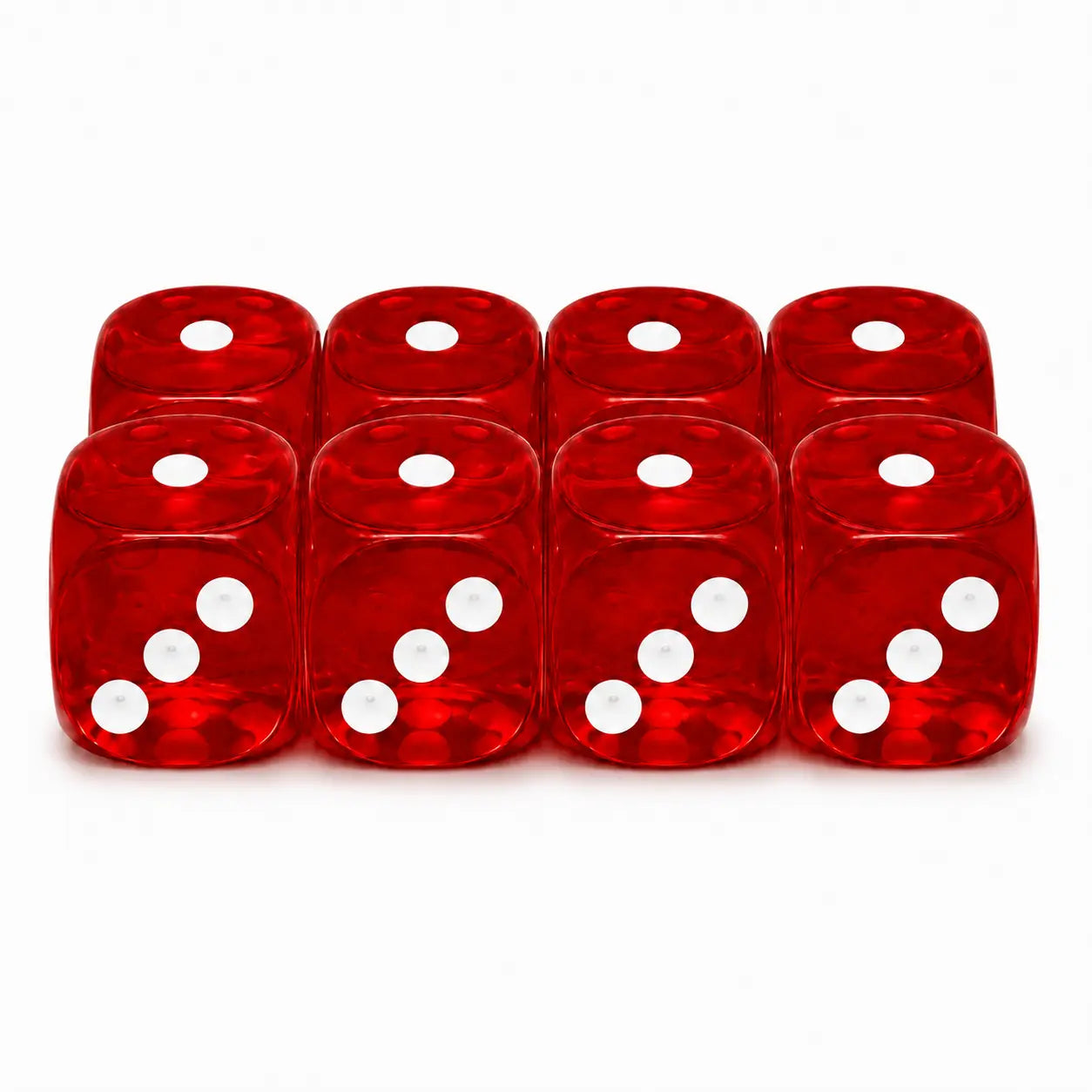 8 Acryl Dice Set | 16mm | Torii Red - Elite-Four