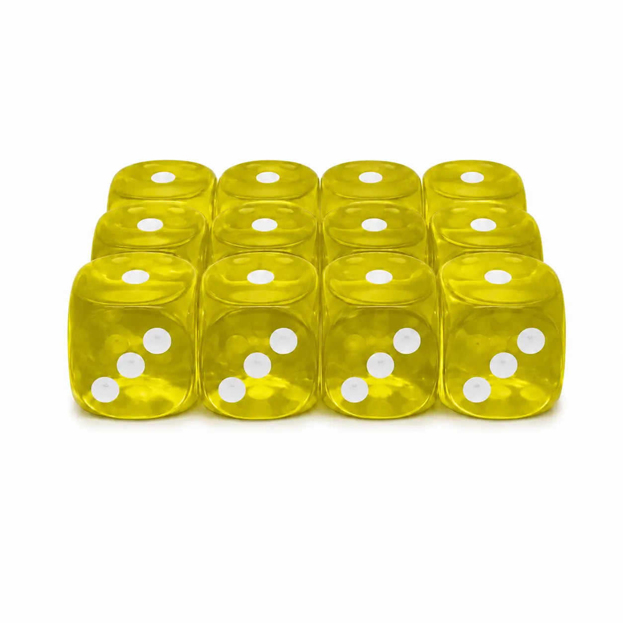 Acryl Dice Set | 12mm | Raijin Yellow - Elite-Four