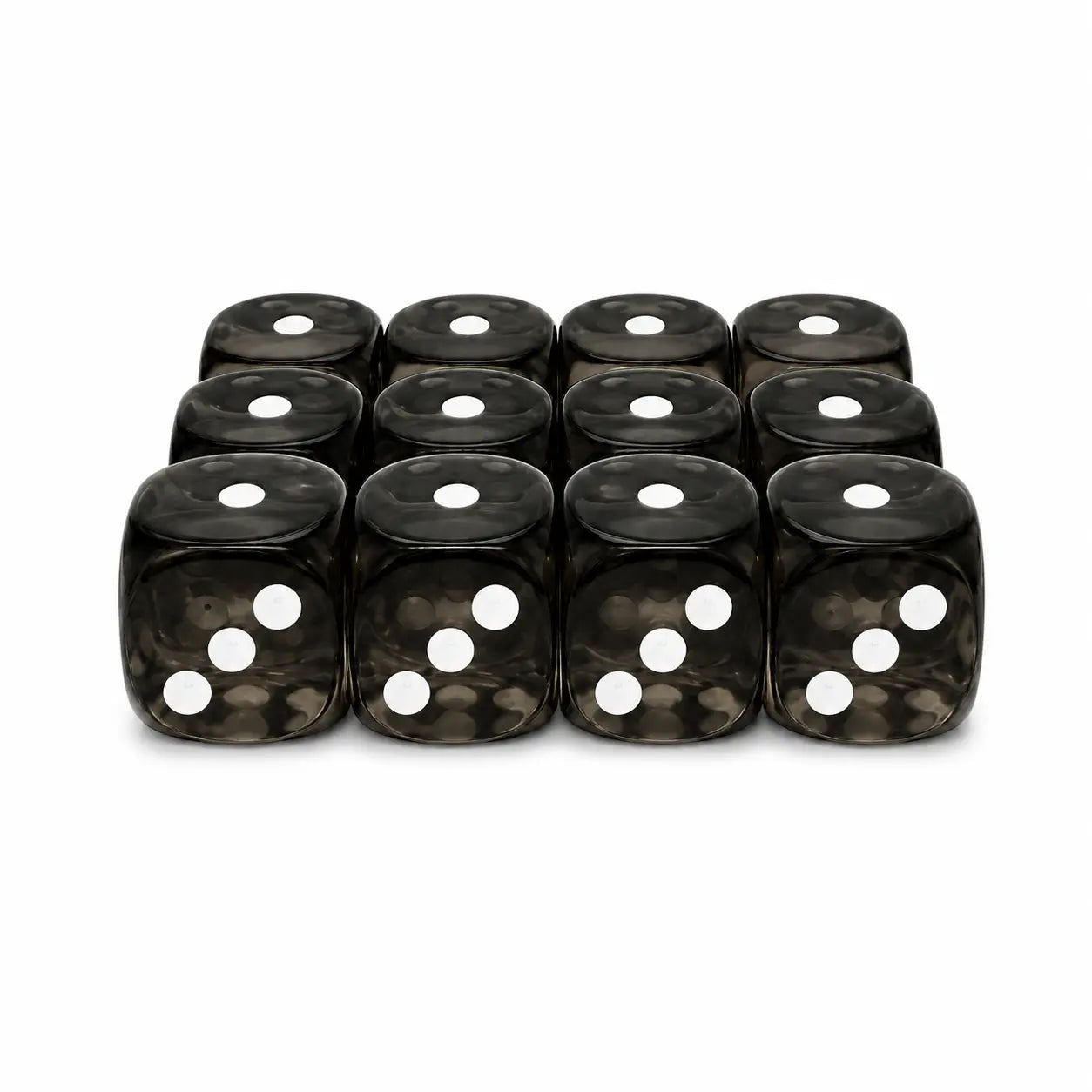 Acryl Dice Set | 12mm | Sumi Black - Elite-Four