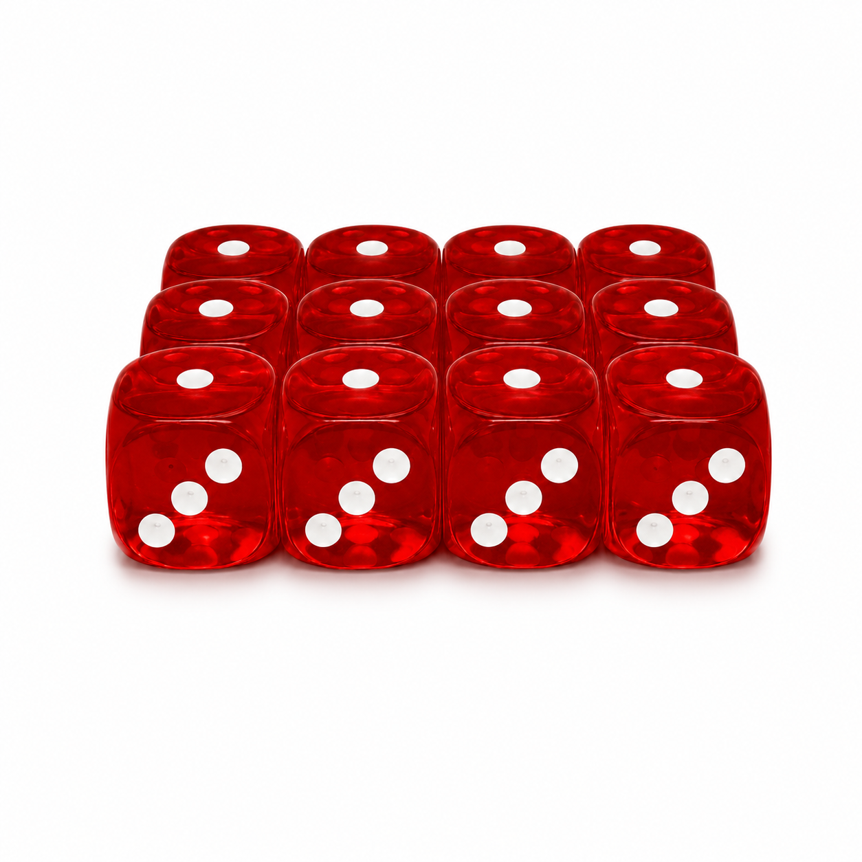 Acryl Dice Set 12mm - Torii Red