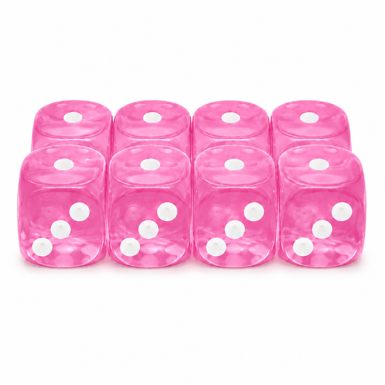 Acryl Dice Set 16mm - Petal Pink