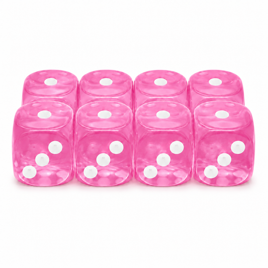 Acryl Dice Set 16mm - Petal Pink