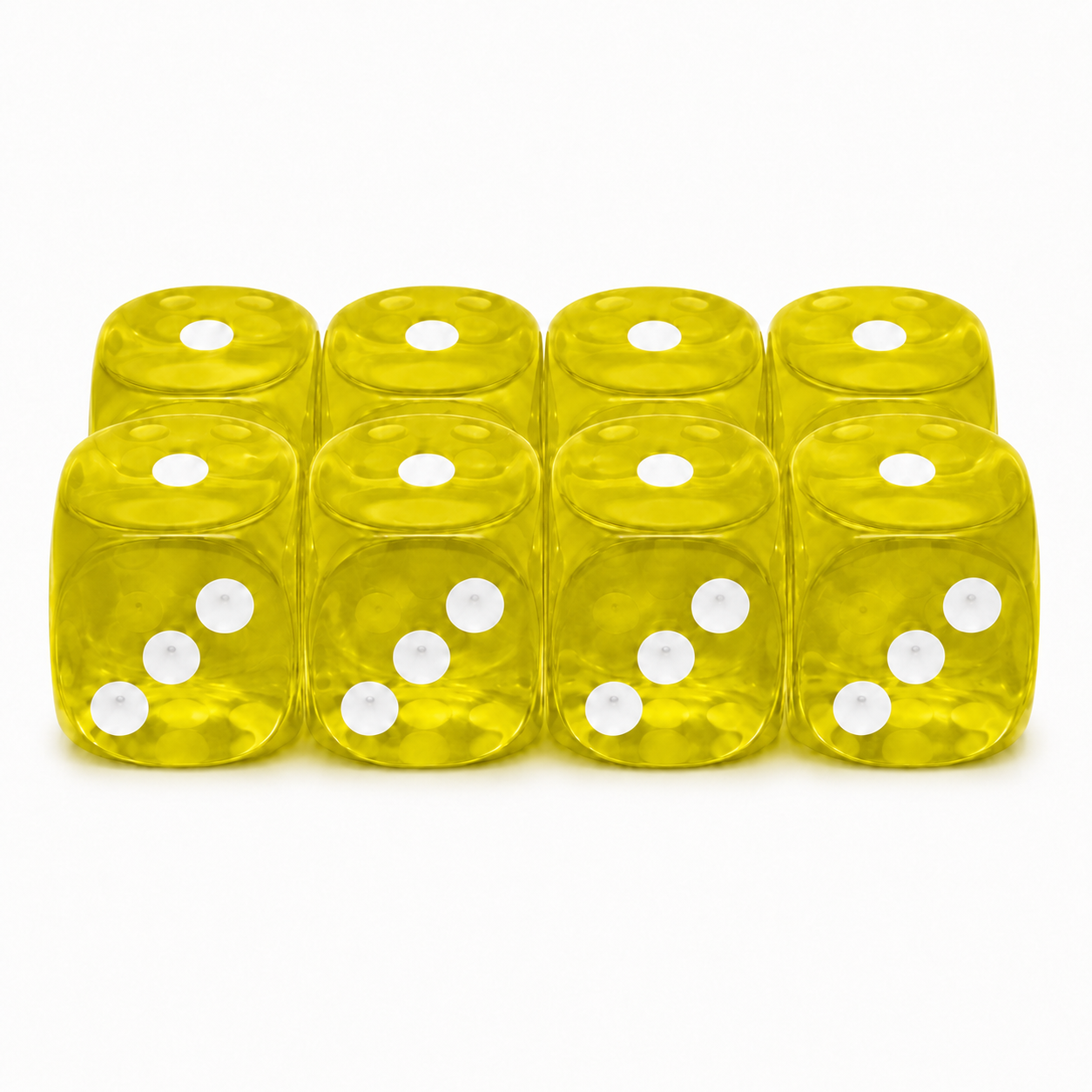 Acryl Dice Set 16mm - Raijin Yellow