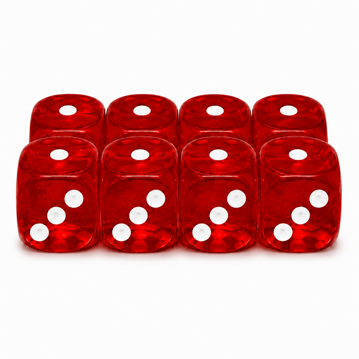 Acryl Dice Set 16mm - Torii Red