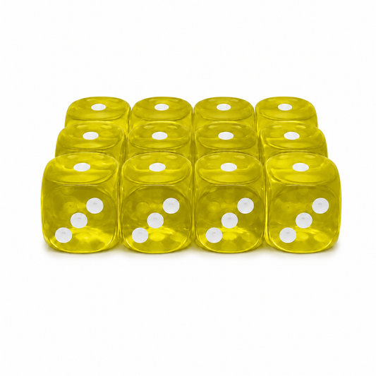 Acryl Dice Set 12mm - Raijin Yellow