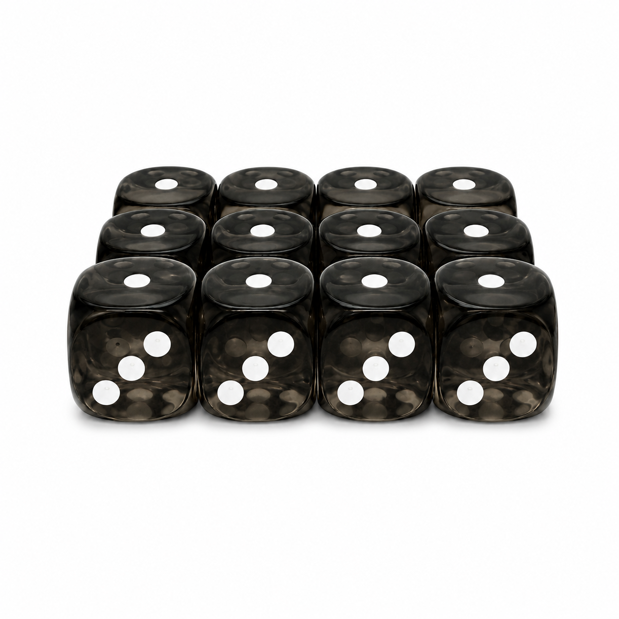 Acryl Dice Set 12mm - Sumi Black